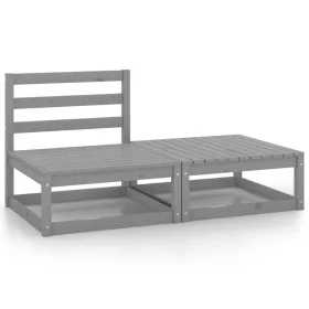 Muebles de jardín 2 piezas gris madera maciza de pino de vidaXL, Conjuntos de jardín - Ref: Foro24-805697, Precio: 87,80 €, D...