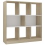 Estantería madera contrachapada blanco y roble 97,5x29,5x100 cm en Librerías y estanterías | Comprar online en Foru.es