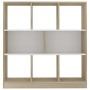 Estantería madera contrachapada blanco y roble 97,5x29,5x100 cm en Librerías y estanterías | Comprar online en Foru.es