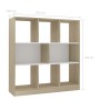 Estantería madera contrachapada blanco y roble 97,5x29,5x100 cm en Librerías y estanterías | Comprar online en Foru.es