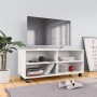 Mueble de TV con ruedas madera contrachapada blanco 90x35x35 cm en Muebles TV | Comprar online en Foru.es
