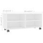Mueble de TV con ruedas madera contrachapada blanco 90x35x35 cm en Muebles TV | Comprar online en Foru.es