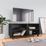 Mueble de TV con ruedas madera contrachapada negro 90x35x35 cm en Muebles TV | Comprar online en Foru.es