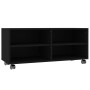 Mueble de TV con ruedas madera contrachapada negro 90x35x35 cm en Muebles TV | Comprar online en Foru.es
