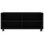 Mueble de TV con ruedas madera contrachapada negro 90x35x35 cm en Muebles TV | Comprar online en Foru.es