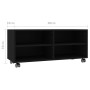 Mueble de TV con ruedas madera contrachapada negro 90x35x35 cm en Muebles TV | Comprar online en Foru.es