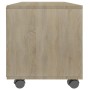 Mueble de TV ruedas madera contrachapada color roble 90x35x35cm en Muebles TV | Comprar online en Foru.es