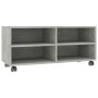 Mueble de TV con ruedas contrachapada gris hormigón 90x35x35 cm en Muebles TV | Comprar online en Foru.es