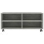 Mueble de TV con ruedas contrachapada gris hormigón 90x35x35 cm en Muebles TV | Comprar online en Foru.es
