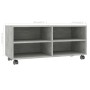 Mueble de TV con ruedas contrachapada gris hormigón 90x35x35 cm en Muebles TV | Comprar online en Foru.es
