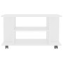 Mueble de TV con ruedas madera de ingeniería blanco 80x40x45 cm en Muebles TV | Comprar online en Foru.es