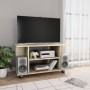 Mueble de TV ruedas madera ingeniería roble Sonoma 80x40x45 cm en Muebles TV | Comprar online en Foru.es