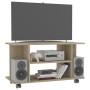 Mueble de TV ruedas madera ingeniería roble Sonoma 80x40x45 cm en Muebles TV | Comprar online en Foru.es
