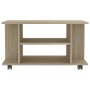 Mueble de TV ruedas madera ingeniería roble Sonoma 80x40x45 cm en Muebles TV | Comprar online en Foru.es