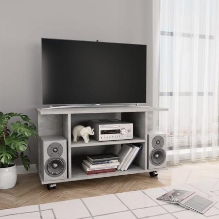 Mueble de TV ruedas madera ingeniería gris hormigón 80x40x45 cm en Muebles TV | Comprar online en Foru.es