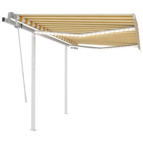 Toldo manual retráctil con luz LED amarillo y blanco 3x2,5 m en Toldos | Comprar online en Foru.es