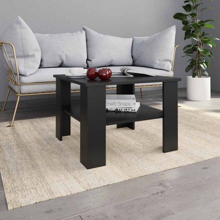 Mesa de centro madera contrachapada negro 60x60x42 cm en Mesas de centro | Comprar online en Foru.es