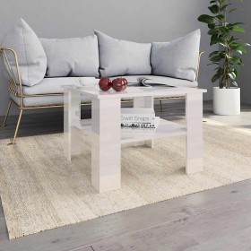 Mesa de centro madera contrachapada blanco brillante 60x60x42cm en Mesas de centro | Comprar online en Foru.es