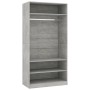 Armario de madera contrachapada gris hormigón 100x50x200 cm en Armarios roperos | Comprar online en Foru.es