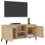 Mueble de TV con patas metal color roble Sonoma 103,5x35x50 cm de vidaXL, Muebles TV - Ref: Foro24-805971, Precio: 79,94 €, D...