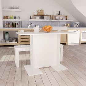 Mesa de comedor de madera contrachapada blanco 110x60x75 cm en Mesas de comedor | Comprar online en Foru.es