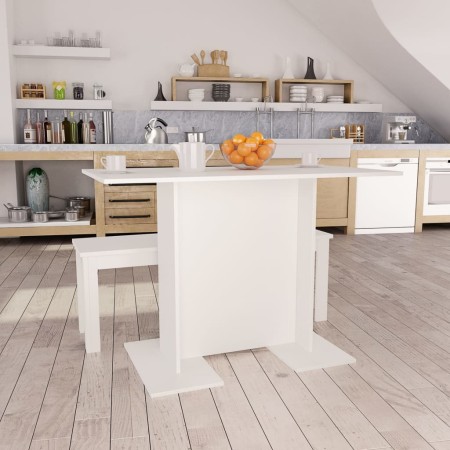Mesa de comedor de madera contrachapada blanco 110x60x75 cm en Mesas de comedor | Comprar online en Foru.es