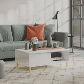 Plywood white glossy coffee table 90x60x35 cm by vidaXL, Coffee table - Ref: Foro24-806001, Price: 59,62 €, Discount: %