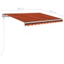 Toldo manual retráctil con luz LED naranja y marrón 3x2,5 m en Toldos | Comprar online en Foru.es