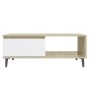 Mesa de centro madera contrachapada blanco y roble 90x60x35 cm de vidaXL, Mesas de centro - Ref: Foro24-806009, Precio: 65,78...