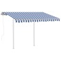 Toldo retráctil automático con postes azul y blanco 3x2,5 m en Toldos | Comprar online en Foru.es