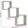 Estante pared cubo madera ingeniería gris hormigón 68x15x68 cm en Estanterías | Comprar online en Foru.es