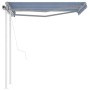Toldo retráctil automático con postes azul y blanco 3x2,5 m en Toldos | Comprar online en Foru.es