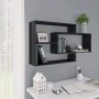 Estantes de pared de madera contrachapada negro 104x20x58,5 cm en Estanterías | Comprar online en Foru.es
