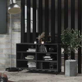 Aparador de madera contrachapada gris brillante 103,5x35x70 cm de vidaXL, Aparadores - Ref: Foro24-806048, Precio: 64,65 €, D...