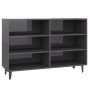 Aparador de madera contrachapada gris brillante 103,5x35x70 cm de vidaXL, Aparadores - Ref: Foro24-806048, Precio: 64,65 €, D...