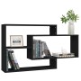 Estantes de pared de madera contrachapada negro 104x20x58,5 cm en Estanterías | Comprar online en Foru.es