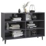 Aparador de madera contrachapada gris brillante 103,5x35x70 cm de vidaXL, Aparadores - Ref: Foro24-806048, Precio: 64,65 €, D...