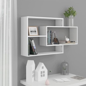 Estantes pared madera contrachapada blanco brillo 104x20x58,5cm en Estanterías | Comprar online en Foru.es