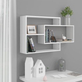 Estantes pared madera contrachapada blanco brillo 104x20x58,5cm en Estanterías | Comprar online en Foru.es