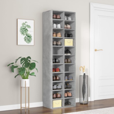 Mueble zapatero de contrachapada gris hormigón 80x35,5x180 cm en Zapateros y organizadores de calzado | Comprar online en Foru.e