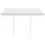 Toldo retráctil automático con postes crema 3x2,5 m en Toldos | Comprar online en Foru.es
