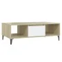Mesa de centro madera contrachapada blanco roble 103,5x60x35cm de vidaXL, Mesas de centro - Ref: Foro24-806027, Precio: 49,21...