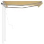Toldo retráctil automático con postes amarillo y blanco 3x2,5 m en Toldos | Comprar online en Foru.es