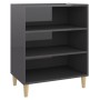 Aparador de madera contrachapada gris brillante 57x35x70 cm de vidaXL, Aparadores - Ref: Foro24-806057, Precio: 47,77 €, Desc...