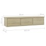 Estante de cajones para pared contrachapada roble 88x26x18,5cm en Estanterías | Comprar online en Foru.es