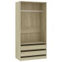 Armario madera contrachapada color roble Sonoma 100x50x200 cm en Armarios roperos | Comprar online en Foru.es