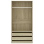 Armario madera contrachapada color roble Sonoma 100x50x200 cm en Armarios roperos | Comprar online en Foru.es