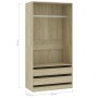 Armario madera contrachapada color roble Sonoma 100x50x200 cm en Armarios roperos | Comprar online en Foru.es