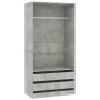 Armario de madera contrachapada gris hormigón 100x50x200 cm en Armarios roperos | Comprar online en Foru.es
