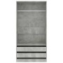 Armario de madera contrachapada gris hormigón 100x50x200 cm en Armarios roperos | Comprar online en Foru.es